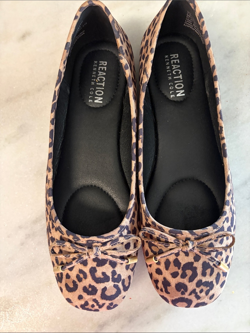Kenneth Cole Reaction Leopard-Print Ballet Flats in Tan and Black